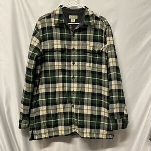 LL Bean Jacket Flannel Lined Size M 2 Pocket